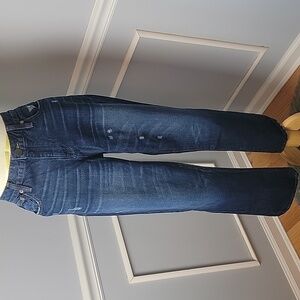 J.CREW Broken In Boyfriend Dark Wash Distressed Straight Leg Casual Jeans 30‎